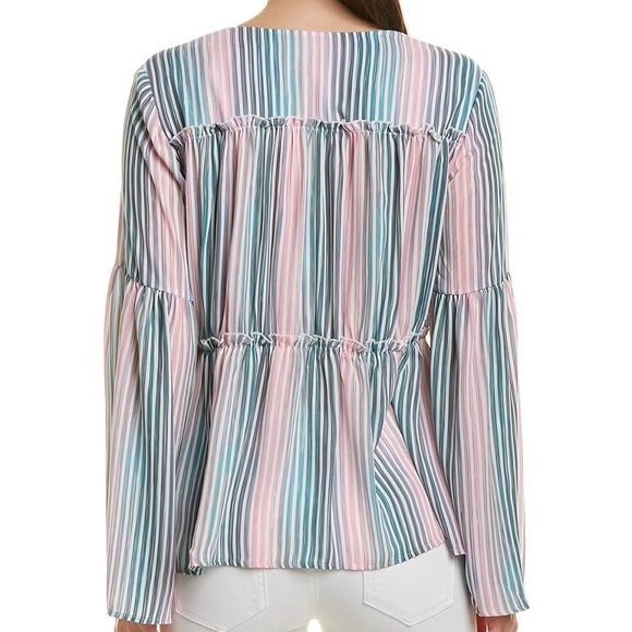 Catherine Malandrino Florrie Striped Blouse Medium - Picture 3 of 11